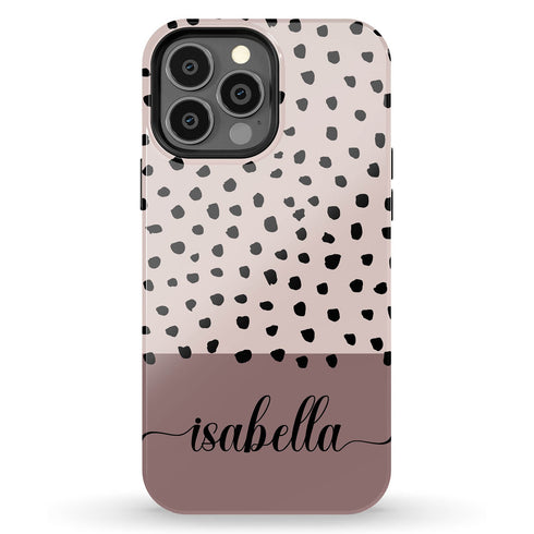 Spotted Dots Custom Name iPhone Case